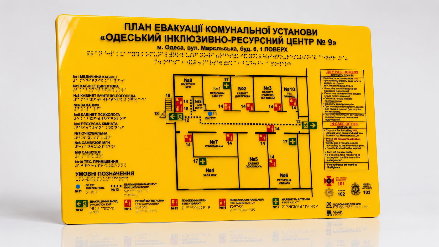 Таблички зі шрифтом брайля